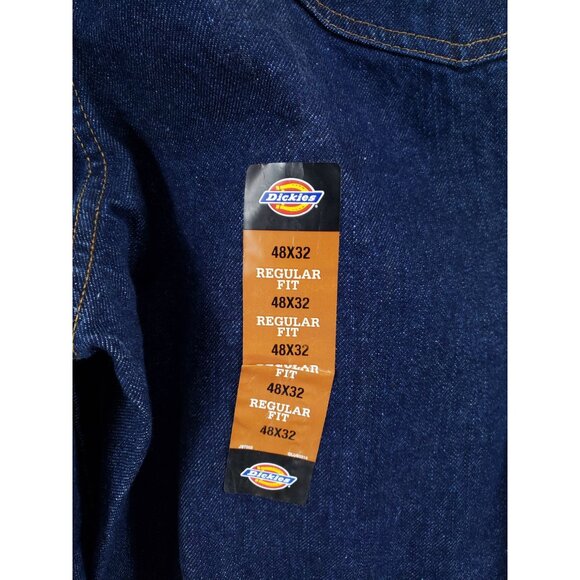 Dickies Mens 48x32 Regular Fit Work Jeans Straight Leg Denim Dark Wash 5-Pocket - Picture 3 of 11